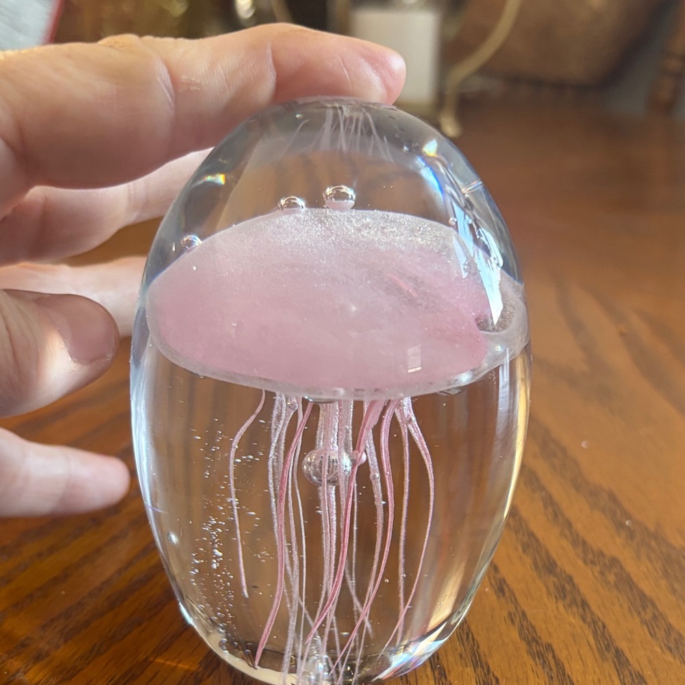 Pink Jellyfish Glass Paperweight - Picture 5 of 6